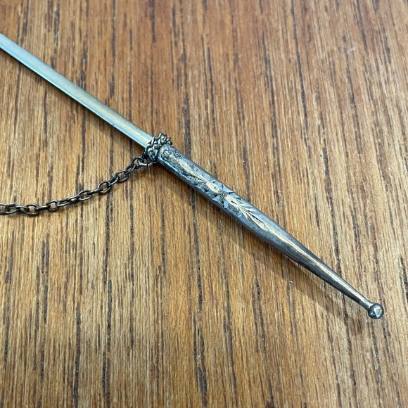 Victorian Sword Jabot Pin - Sterling Silver - Picture 7 of 9